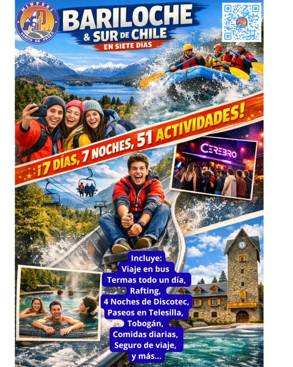 Viaje estudio Bariloche ¡Vive la Aventura Máxima: Viaje de Estudio a Bariloche y Sur de Chile 2027!